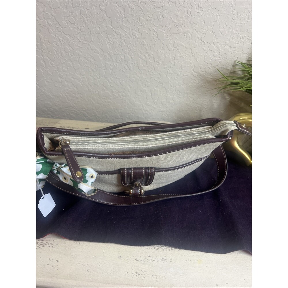 Etienne Aigner Vintage Classic Minimalist Brown And Beige Handbag Purse - Picture 8 of 15